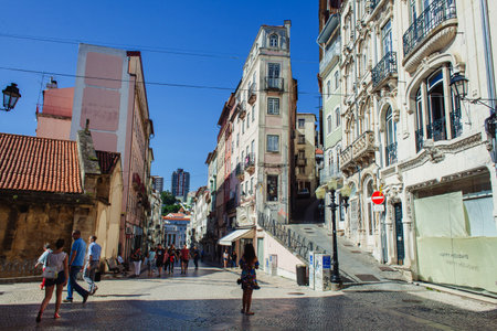 old portuguese streetの写真素材