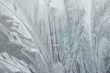 ice pattern on the opaque window in winter