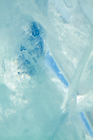 Ice of the Baikal lake in winter by day