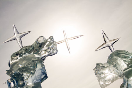 ice stars outdoorsの写真素材