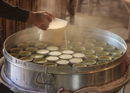 Coconut milk custard, Kind of Thai sweetmeatの写真素材