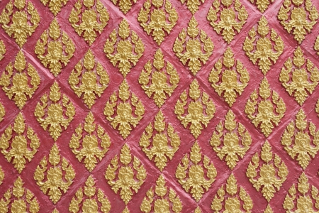 Stucco art of golden thai patternの写真素材