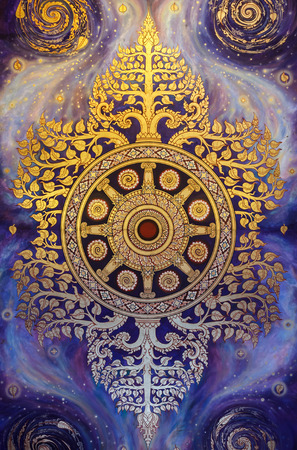 Public Thai pattern art at Wat Phanthai-norasing の写真素材