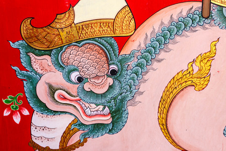 Thai mural at Wat Nak prok.のeditorial素材