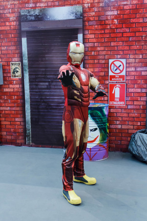 Iron man cosplayer in The Superhero Past-Present Fair was held between 18-27 July 2014.のeditorial素材