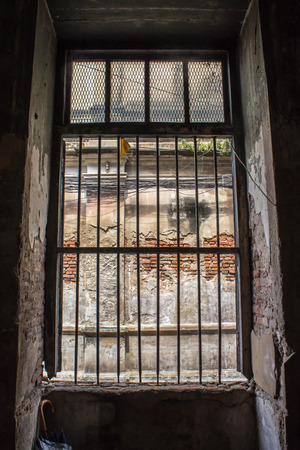 Old windows and wall.の写真素材