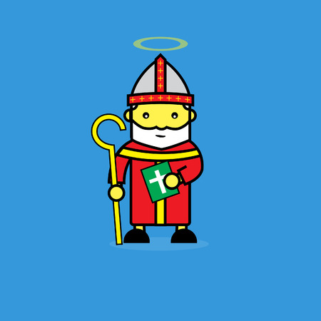 Man in St Augustine of Hippo suit for All Saints.のイラスト素材
