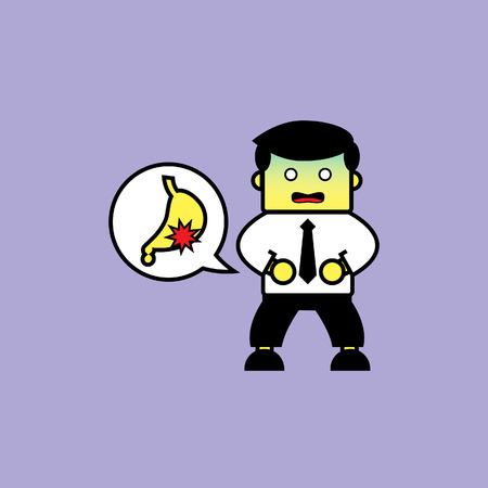 Businessman suffering from gastritis.のイラスト素材