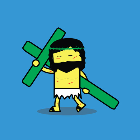 jesus christ and cross, Vector/ illustration.のイラスト素材