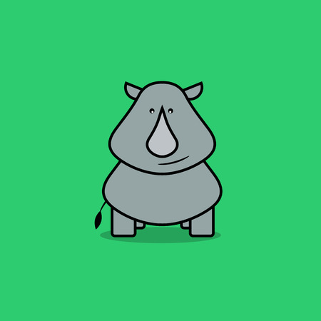 Cute rhino cartoon.のイラスト素材