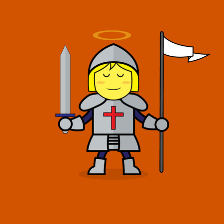 Woman in St. Joan of Arc suit for All Saints\' Day.のイラスト素材