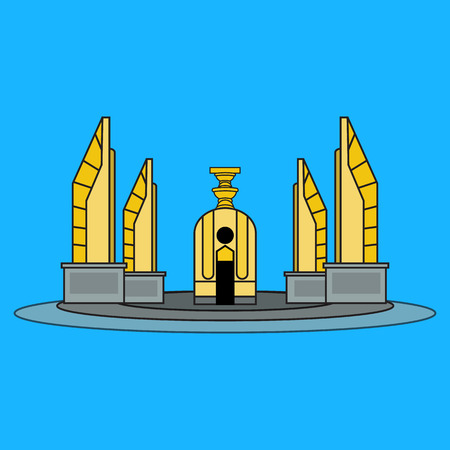 Democracy Monument, Landmark of Bangkok.のイラスト素材