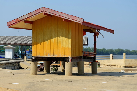 Yellow Wooden Hut.のeditorial素材