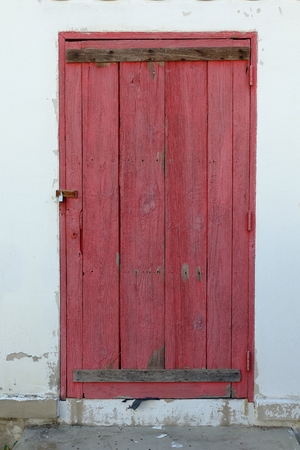 Old Red Wood Door.の写真素材