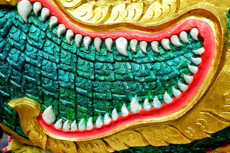Close up Naka Mouth Statue Background.の写真素材