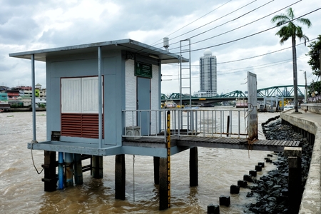 BANGKOK, THAILAND - JULY 18, 2017: Telemetering Station, Telemetry System is a tool for monitoring the water levels of river.のeditorial素材