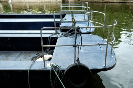 Close up Head of Landing Craft on Canal.の写真素材