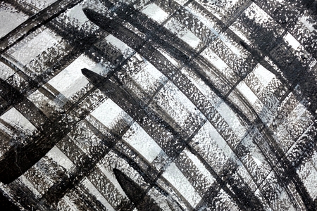 Abstract Black Paint on Concrete Wall Background.の写真素材