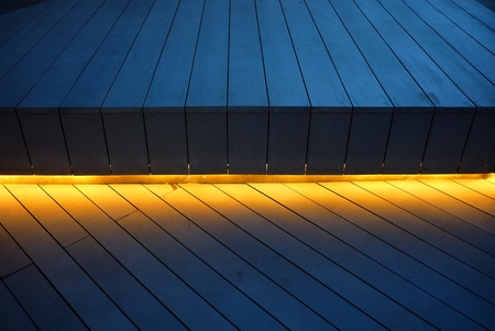 Illuminated Wooden Stair.の写真素材