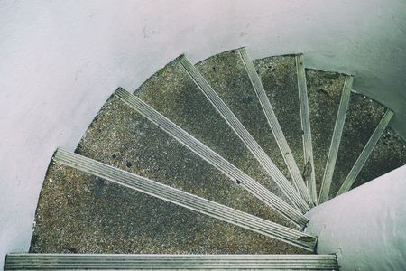 Top View of Circular Concrete Staircase.の写真素材
