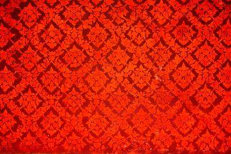 Closed-up Ancient Vintage Thai Mural on Wall.の写真素材
