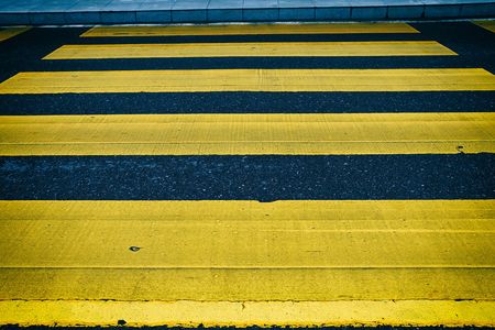 Yellow Crosswalk on The Street.
