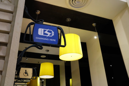 Charging Here Sign in Free Charging Area that Service for Customers.