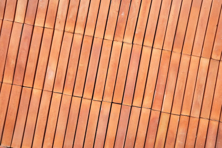Red Diagonal Brick Wall Background.の写真素材