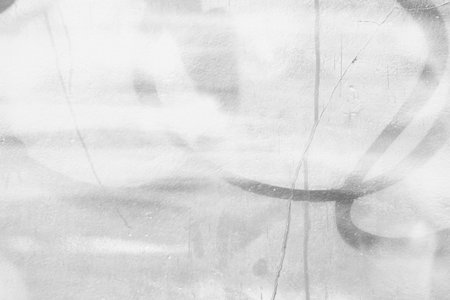 White Stained Painting on Concrete Wall Background.の写真素材