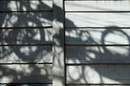 Messy Communication Line Shadow on Concrete Wall Background.の写真素材
