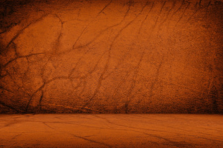 Red Grunge Concrete Room Background.の写真素材