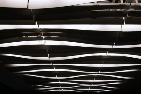 Abstract Illuminated Light Ceiling Background.の写真素材