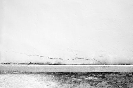 White Grunge Concrete Wall Background with Floor.の写真素材