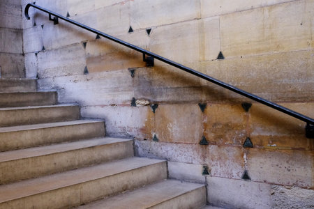 Concrete Stair with Metal Handrail.の写真素材