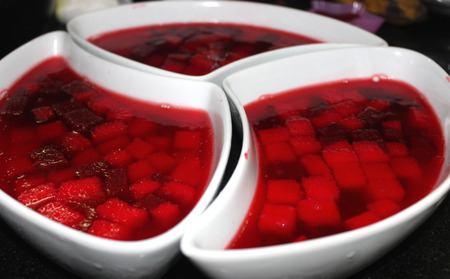 Jelly in platesの写真素材