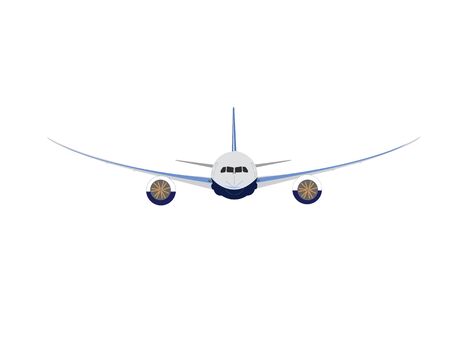 airplane illustration in whiteのイラスト素材