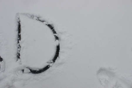 Beautiful city covered with snowの写真素材