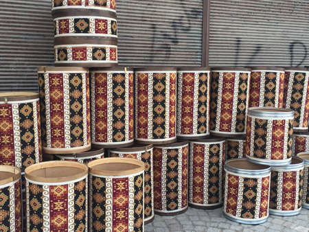 Hand Made Basket and Storage Drumsの写真素材