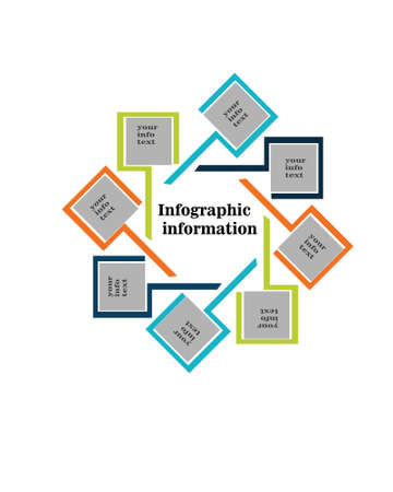 Infography IN square shapeのイラスト素材
