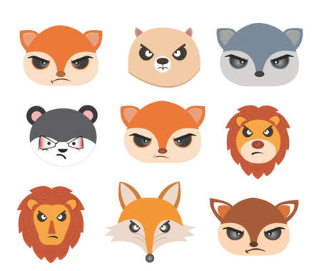 Animal Meme characters with emotionsのイラスト素材