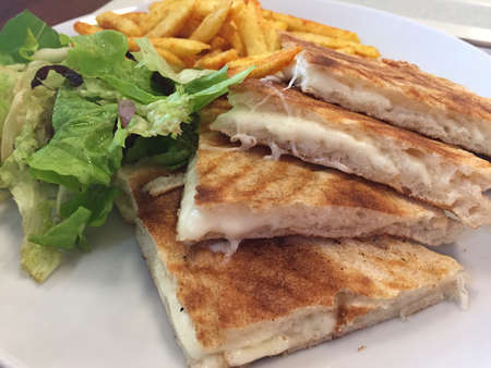 Sandwich toast with french fries