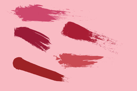 Set of pink brush strokes. Vector illustration. Grunge background.のイラスト素材