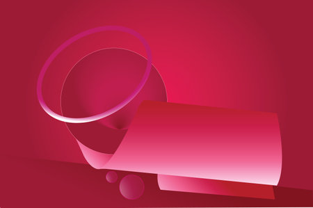 Illustration of a red paper scroll on a red background - vectorのイラスト素材