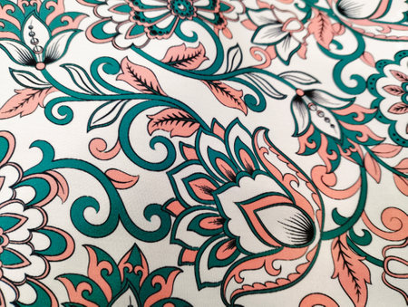 Fabric with a pattern in the style of baroque.