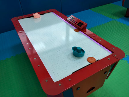 Interior of a children's playroom in the form of a mechanical table.の写真素材