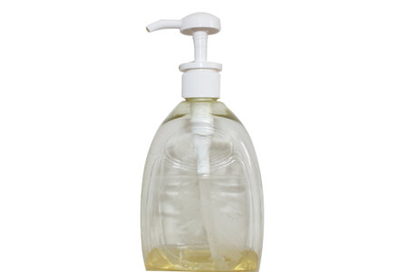 A bottle of liquid soap on a white background with clipping path.の写真素材