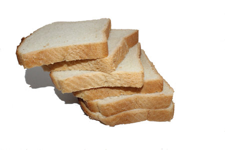 Sliced bread isolated on white background. Close-up.