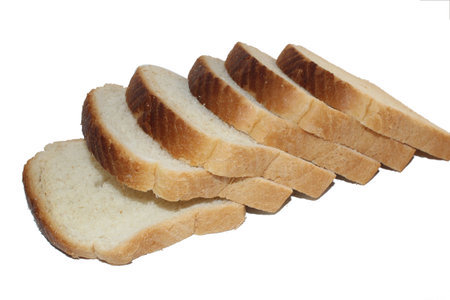 Sliced bread isolated on white background, clipping path included.
