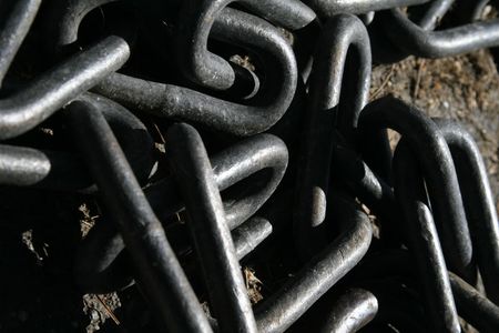 chain on the floorの写真素材