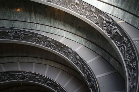 Circular stairs in the vatican museumの写真素材